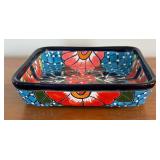 BR1 - Pottery Dish - Hand-Painted Floral Ceramic Tray BR1 - Pottery Dish - Hand-Painted Floral Ceramic Tray