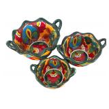 BR1 - Mexican Talavera Nesting Bowls - 3-Piece Set BR1 - Mexican Talavera Nesting Bowls - 3-Piece Set