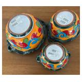 BR1 - Mexican Talavera Nesting Bowls - 3-Piece Set BR1 - Mexican Talavera Nesting Bowls - 3-Piece Set