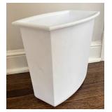 BR1 - Three Waste Baskets - Stainless Steel Pedal Cans & White Rectangular Bin BR1 - Three Waste Baskets - Stainless Steel Pedal Cans & White Rectangular Bin