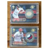 K - Two Baseball Cards with Swatches K - Two Baseball Cards with Swatches