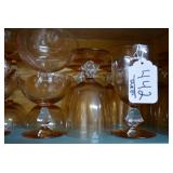 Stemware, various sizes. Light ambe... Stemware, various sizes. Light ambe...