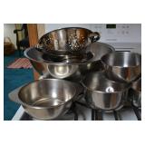 Metal bowls and stainer... Metal bowls and stainer...