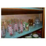 Christmas dishes in both cupboards... Christmas dishes in both cupboards...