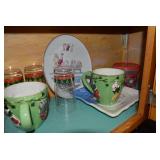 Christmas dishes in both cupboards... Christmas dishes in both cupboards...