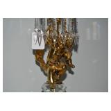Brass electric lamp with cherub fig... Brass electric lamp with cherub fig...