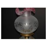 Table top electric lamp with ruffle... Table top electric lamp with ruffle...