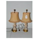 Cordey porcelain electric lamps, pa... Cordey porcelain electric lamps, pa...