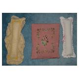 (3) Bolster pincushion and accent p... (3) Bolster pincushion and accent p...