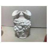 Cranberry glass vase and stripped v... Cranberry glass vase and stripped v...