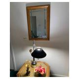 Swedish brass lamp with amber glass... Swedish brass lamp with amber glass...