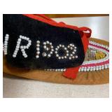 Native American beaded leather slip... Native American beaded leather slip...