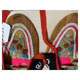 Native American beaded leather slip... Native American beaded leather slip...