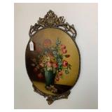 Oval floral painting... Oval floral painting...