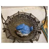 Metal basket, button bouquet, bottl... Metal basket, button bouquet, bottl...