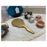 Metal basket, button bouquet, bottl... Metal basket, button bouquet, bottl...