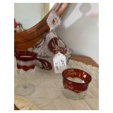 1906 red glass cup, other stemware,... 1906 red glass cup, other stemware,...