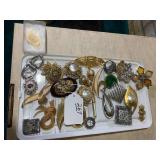 Assorted brooches, some vintage; on... Assorted brooches, some vintage; on...