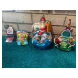 Blown glass ornaments, Santa on hor... Blown glass ornaments, Santa on hor...