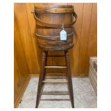 Wood stool and wood pail... Wood stool and wood pail...