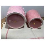 2 pink planters... 2 pink planters...