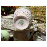 Red glass with cup and saucer colle... Red glass with cup and saucer colle...