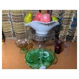 Carnival glassware, glass cake plat... Carnival glassware, glass cake plat...