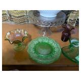 Carnival glassware, glass cake plat... Carnival glassware, glass cake plat...