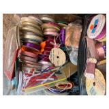 Storage display of ribbon and lace... Storage display of ribbon and lace...