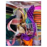 Storage display of ribbon and lace... Storage display of ribbon and lace...