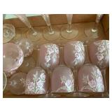 Vintage pink depression with hand p... Vintage pink depression with hand p...