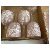 Vintage pink depression with hand p... Vintage pink depression with hand p...