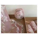 Vintage pink depression with hand p... Vintage pink depression with hand p...