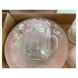 Vintage pink depression with hand p... Vintage pink depression with hand p...