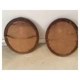 2 pcs - antique oval ornate picture... 2 pcs - antique oval ornate picture...