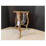 Glass planter/vase with gilded meta... Glass planter/vase with gilded meta...