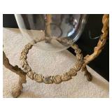 Glass planter/vase with gilded meta... Glass planter/vase with gilded meta...