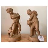 2 pcs - terracotta children, approx... 2 pcs - terracotta children, approx...