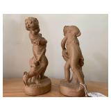 2 pcs - terracotta children, approx... 2 pcs - terracotta children, approx...