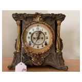 Ansonia mantel clock, with key; hea... Ansonia mantel clock, with key; hea...