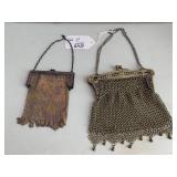 (2) metal mesh purses... (2) metal mesh purses...