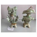 Porcelain man and woman busts, appr... Porcelain man and woman busts, appr...