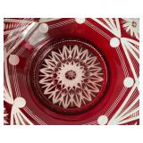 3 pcs - Ruby red glass bowls and gl... 3 pcs - Ruby red glass bowls and gl...