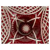 3 pcs - Ruby red glass bowls and gl... 3 pcs - Ruby red glass bowls and gl...