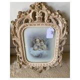 Framed picture of child and angels,... Framed picture of child and angels,...