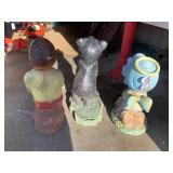 3 garden statues, 2 cement; Preciou... 3 garden statues, 2 cement; Preciou...