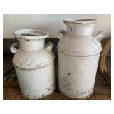 (2) Painted milk cans... (2) Painted milk cans...