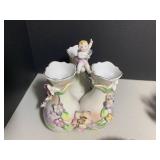 (3) German porcelain cherubs and fl... (3) German porcelain cherubs and fl...