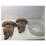 Wall shelves and etched shade... Wall shelves and etched shade...