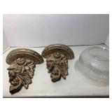 Wall shelves and etched shade... Wall shelves and etched shade...